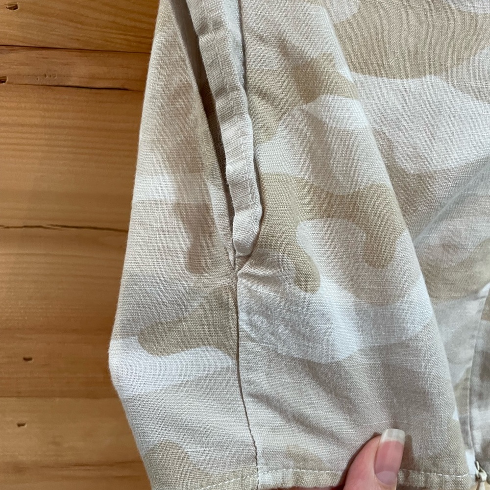 Zara Linen Blend Crop Top XS Camo - Picture 8 of 9